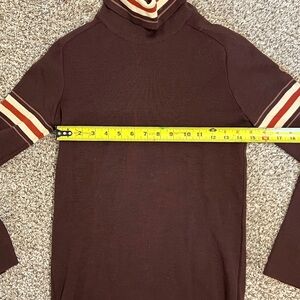 Demeter Chocolate Turtleneck with Striped Accents